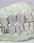 10 on 10 Capped VVS Moisannite Diamond Grillz - Moissanite Bazaar - moissanitebazaar.com