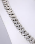 2 Row VVS Moissanite Diamond 12MM 22Inch Cuban - Moissanite Bazaar - moissanitebazaar.com