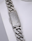 3 Row Curved VVS Moissanite Diamond 18MM 24Inch Cuban - Moissanite Bazaar - moissanitebazaar.com