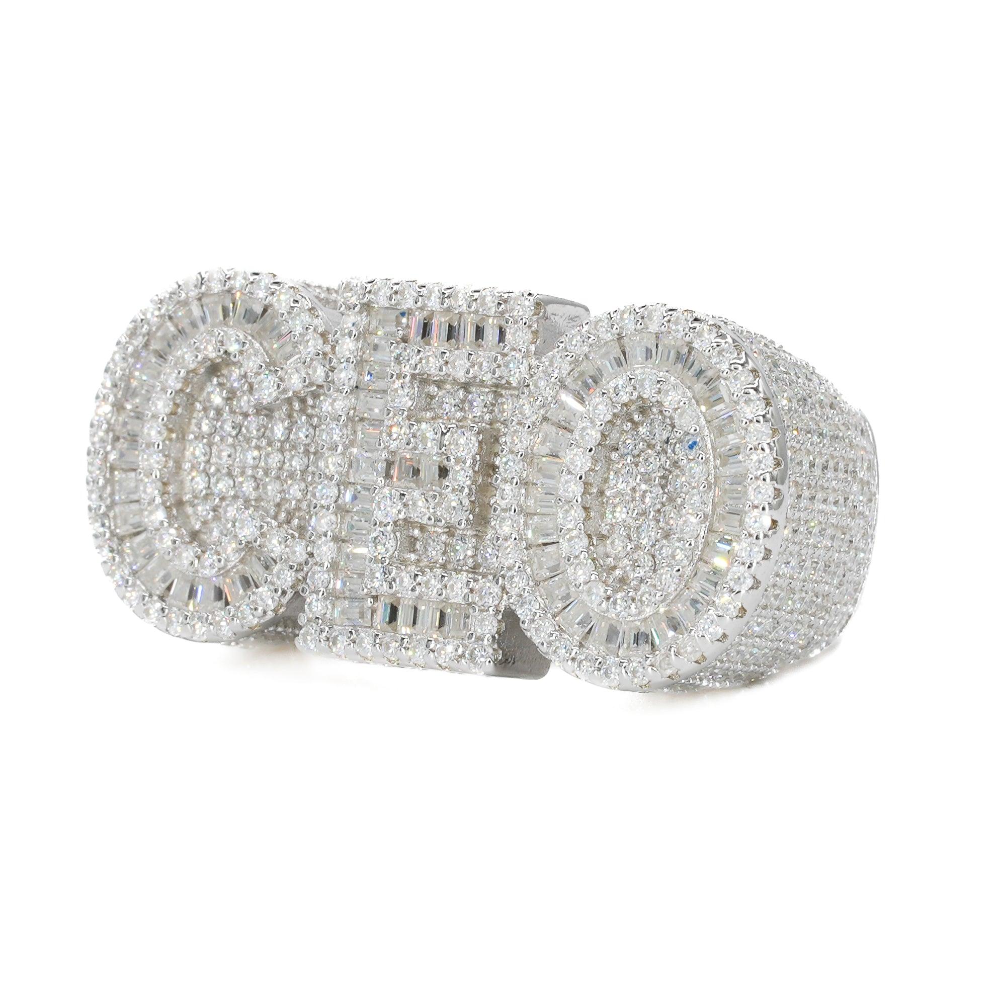 Baguette CEO Iced VVS Moissanite Diamond Ring - Moissanite Bazaar - moissanitebazaar.com