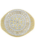 Fully Iced Baguette Round Face VVS Moissanite Diamond Ring - Moissanite Bazaar - moissanitebazaar.com