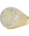 Fully Iced Baguette Round Face VVS Moissanite Diamond Ring - Moissanite Bazaar - moissanitebazaar.com