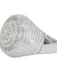 Fully Iced Baguette Round Face VVS Moissanite Diamond Ring - Moissanite Bazaar - moissanitebazaar.com