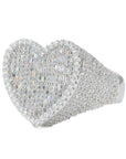 Iced Out Baguette Heart VVS Moissanite Diamond Ring - Moissanite Bazaar - moissanitebazaar.com