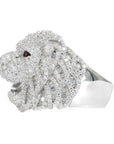 FULLY ICED Baguette LION VVS Moissanite Diamond Ring - Moissanite Bazaar - moissanitebazaar.com