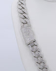 18MM Snow/Galaxy Set VVS Moissanite Cuban Chain 24 Inch