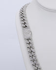 15MM Miami Baguette VVS Moissanite Cuban Chain 22 Inch