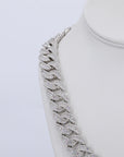 18MM Honeymoon Set VVS Moissanite Cuban Chain 22 Inch