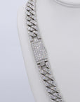 16MM Big Pointer Row VVS Moissanite Cuban Chain 22 Inch