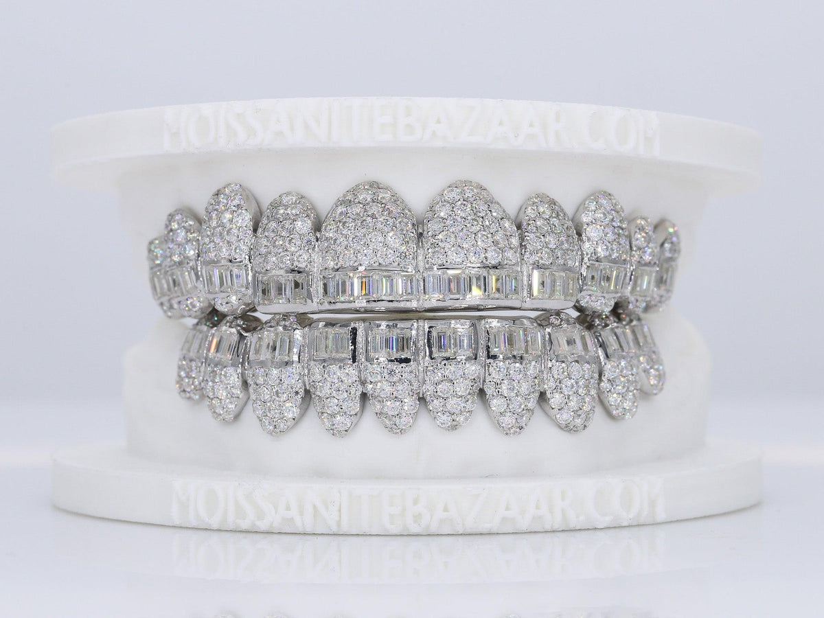 Baguette Hybrid VVS Moissanite Diamond Grillz – Moissanite Bazaar