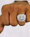 FULLY ICED Baguette LION VVS Moissanite Diamond Ring - Moissanite Bazaar - moissanitebazaar.com