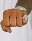 Baguette Jesus Cross VVS Moissanite Diamond Ring - Moissanite Bazaar - moissanitebazaar.com