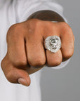 Iced Out Lion VVS Moissanite Diamond Ring - Moissanite Bazaar - moissanitebazaar.com