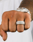 Big Stone Half Band VVS Moissanite Diamond Ring - Moissanite Bazaar - moissanitebazaar.com