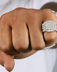 FULL Baguette Iced Square VVS Moissanite Diamond Ring - Moissanite Bazaar - moissanitebazaar.com
