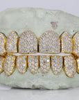10 on 10 Capped VVS Moisannite Diamond Grillz - Moissanite Bazaar - moissanitebazaar.com