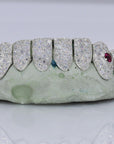 Ruby Stone Fang VVS Moissanite Diamond Grillz - Moissanite Bazaar - moissanitebazaar.com