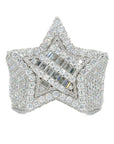 Double Star Baguette VVS Moissanite Diamond Ring - Moissanite Bazaar - moissanitebazaar.com