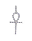 Tennis Ankh Cross VVS Moissanite Diamonds Pendant - Moissanite Bazaar - moissanitebazaar.com
