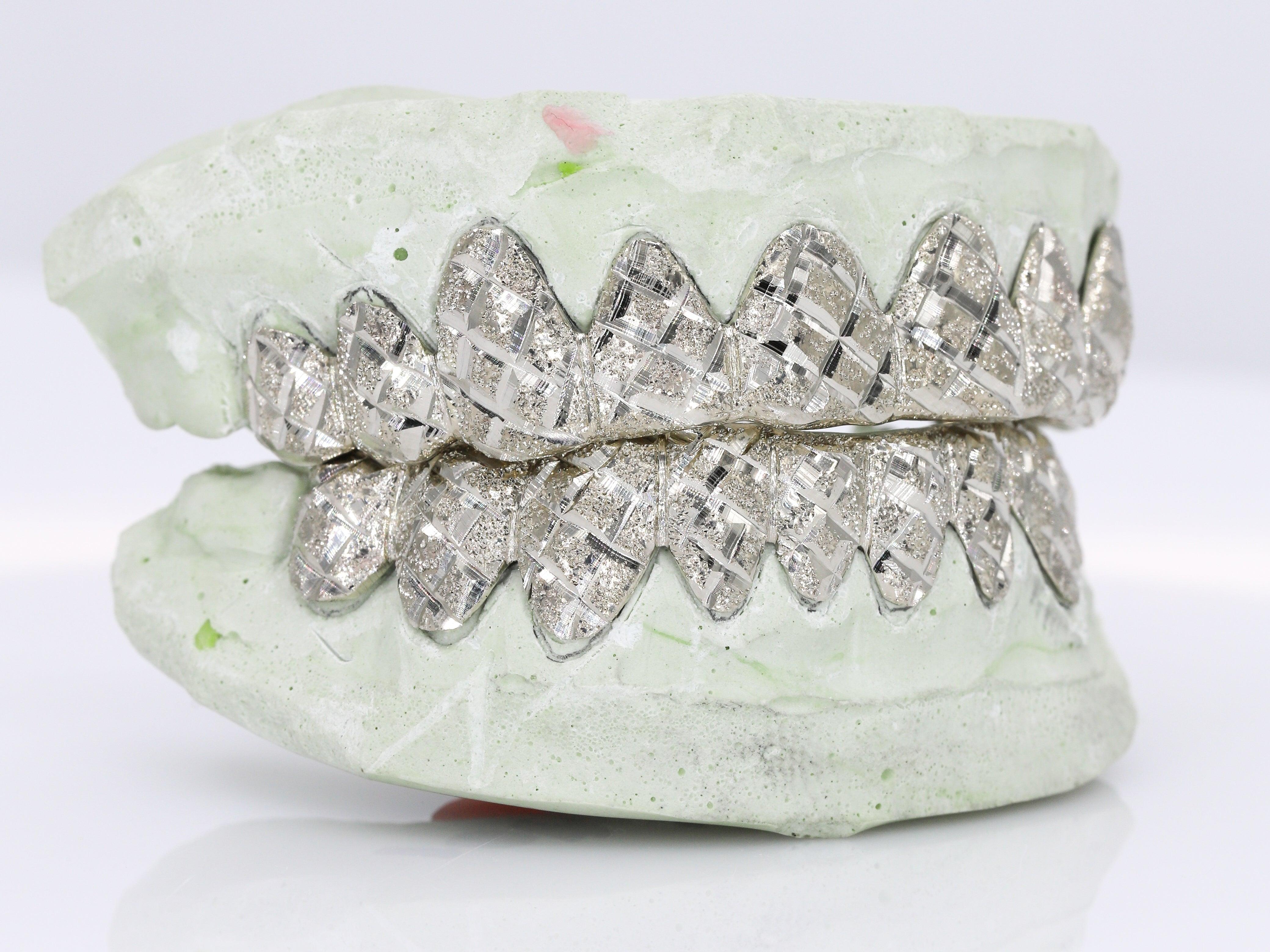 Diamond Cut Diamond Dust Grillz - Moissanite Bazaar - moissanitebazaar.com