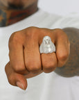 Ice Trapped Jesus VVS Moissanite Diamond Ring - Moissanite Bazaar - moissanitebazaar.com