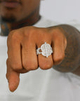 Bubble Baguette Money Sign VVS Moissanite Diamond Ring - Moissanite Bazaar - moissanitebazaar.com