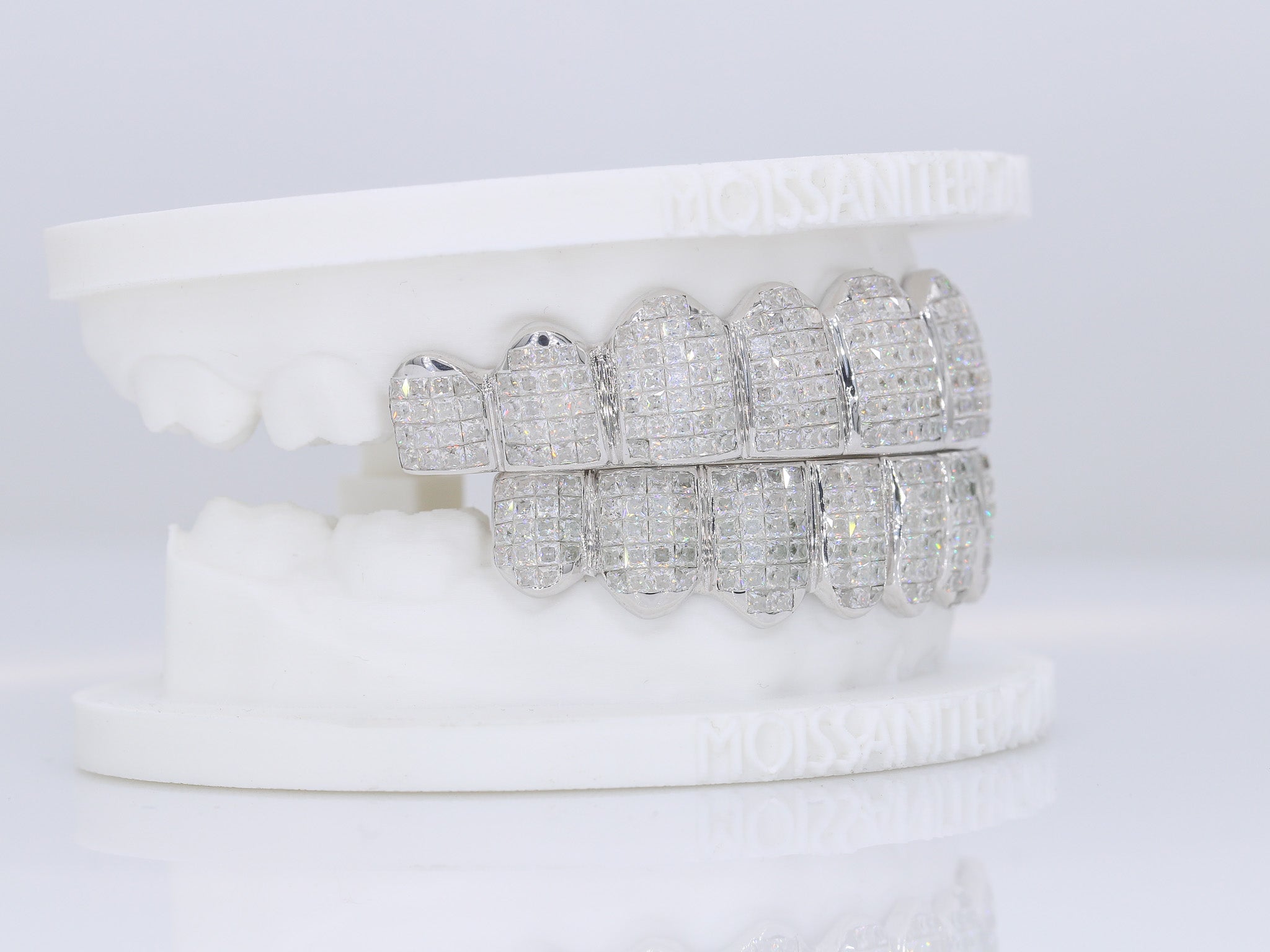 Invisible Set Princess Cut VVS Moissanite Diamond Grillz