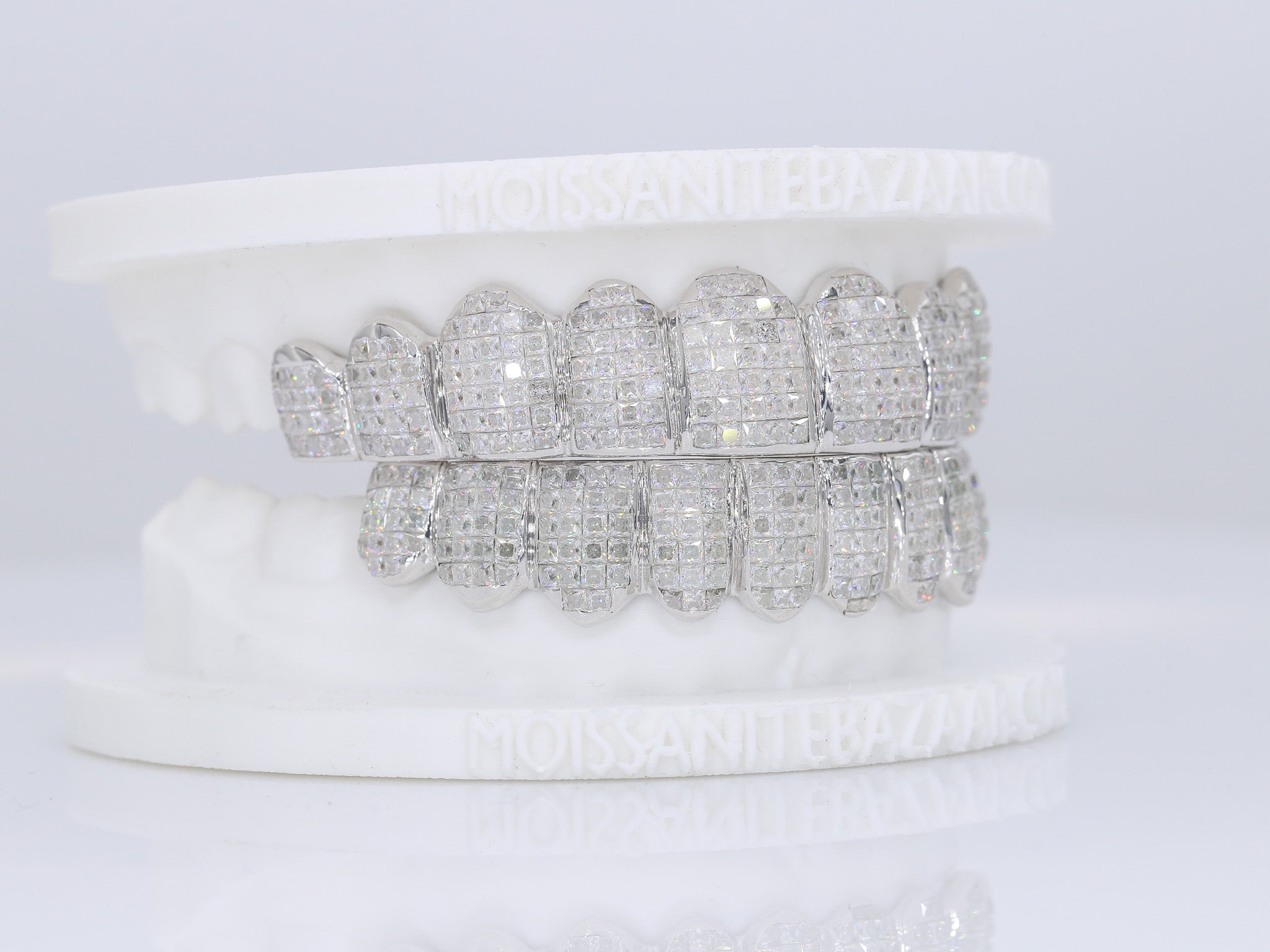 Invisible Set Princess Cut VVS Moissanite Diamond Grillz