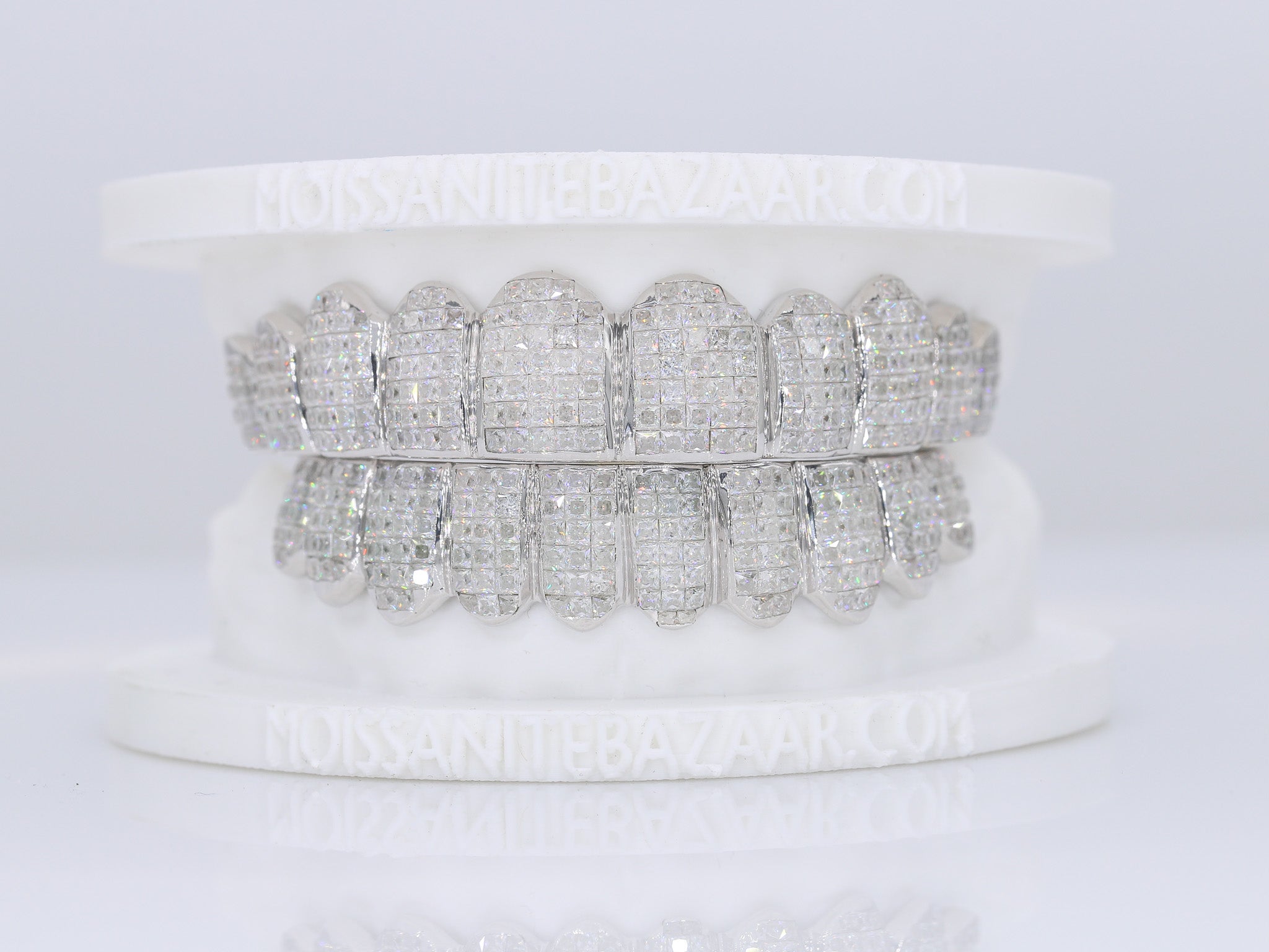 Invisible Set Princess Cut VVS Moissanite Diamond Grillz