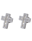 Baguette Cross VVS Moissanite Daimond Earrings - Moissanite Bazaar - moissanitebazaar.com