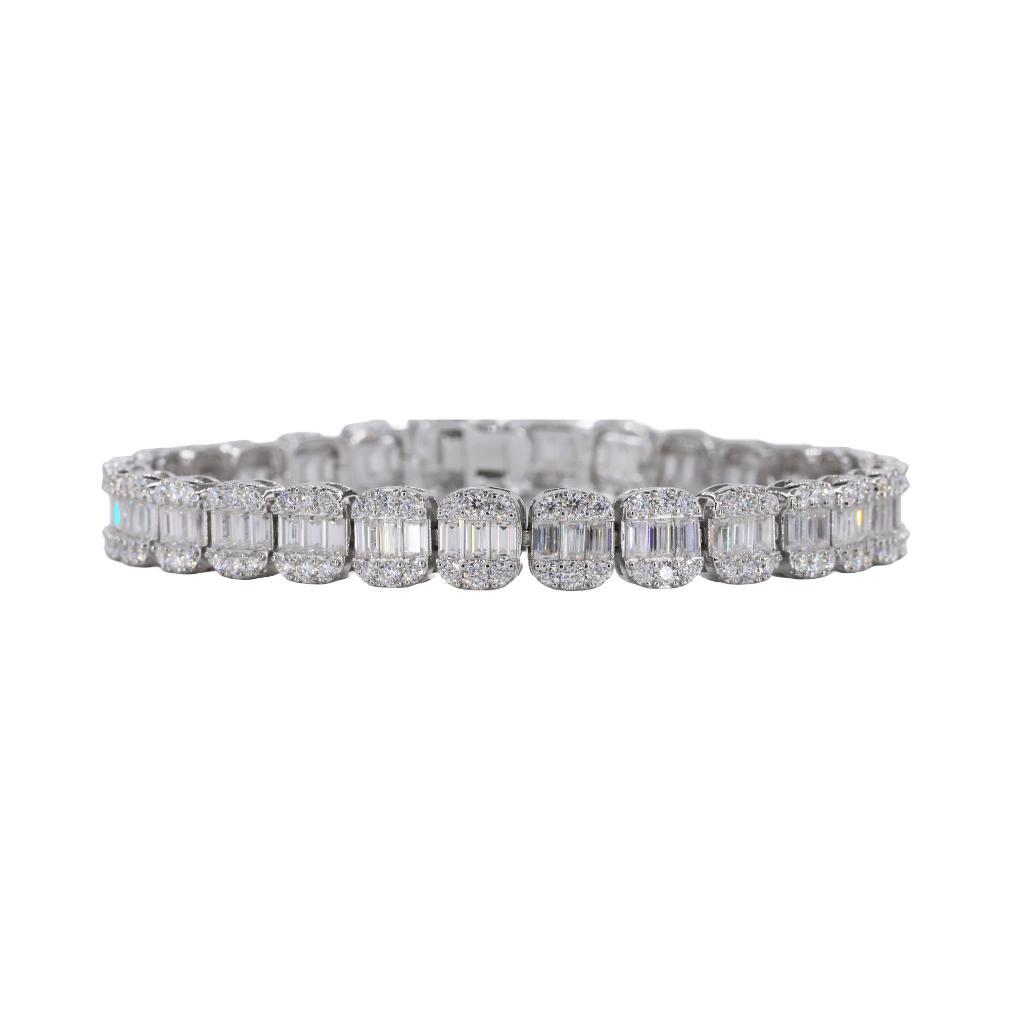 8M Baguette Bracelet VVS Moissanite Diamonds - Moissanite Bazaar - moissanitebazaar.com