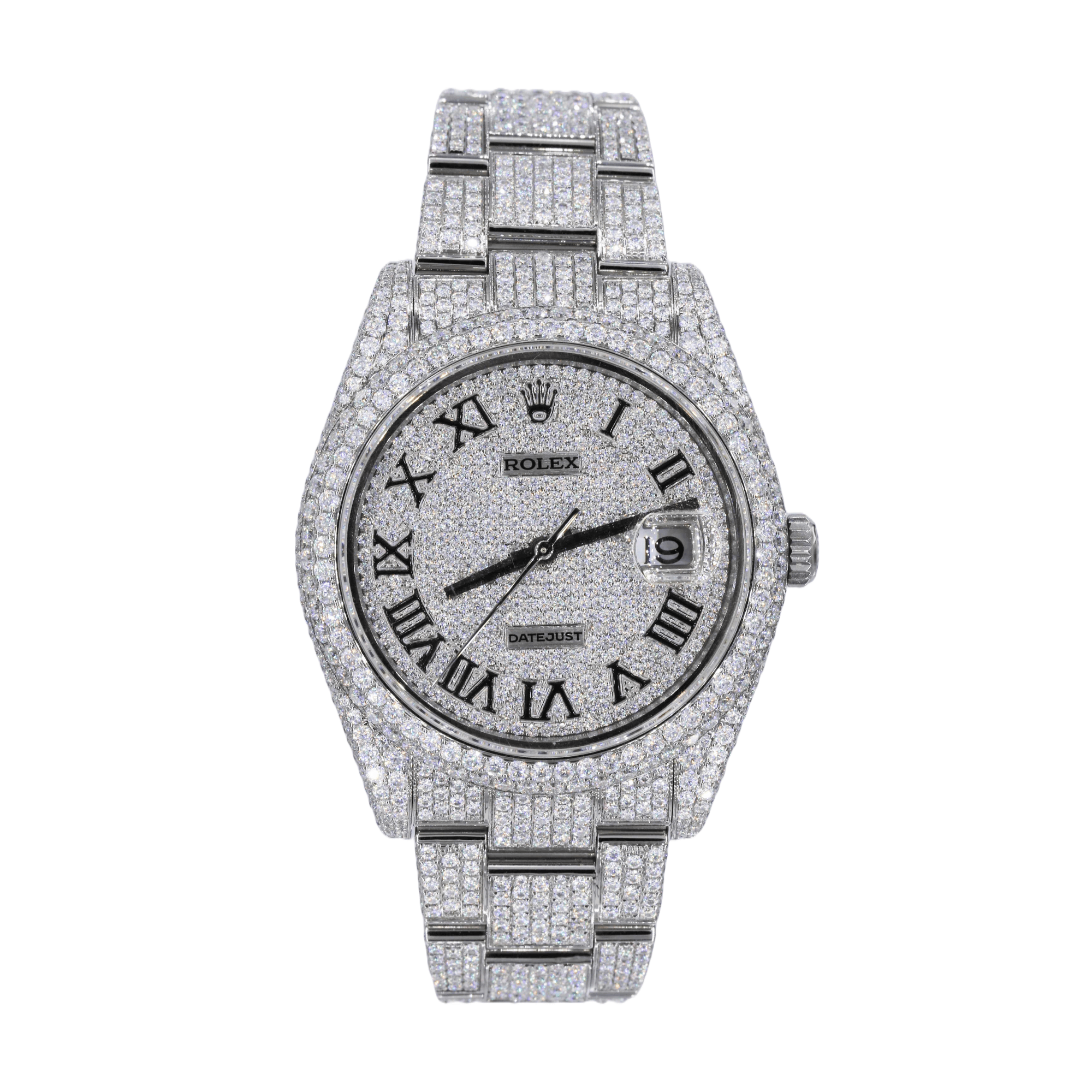 DJ 41MM Moissanite Diamond Two Row Bezel Watch 22CT - Moissanite Bazaar - moissanitebazaar.com