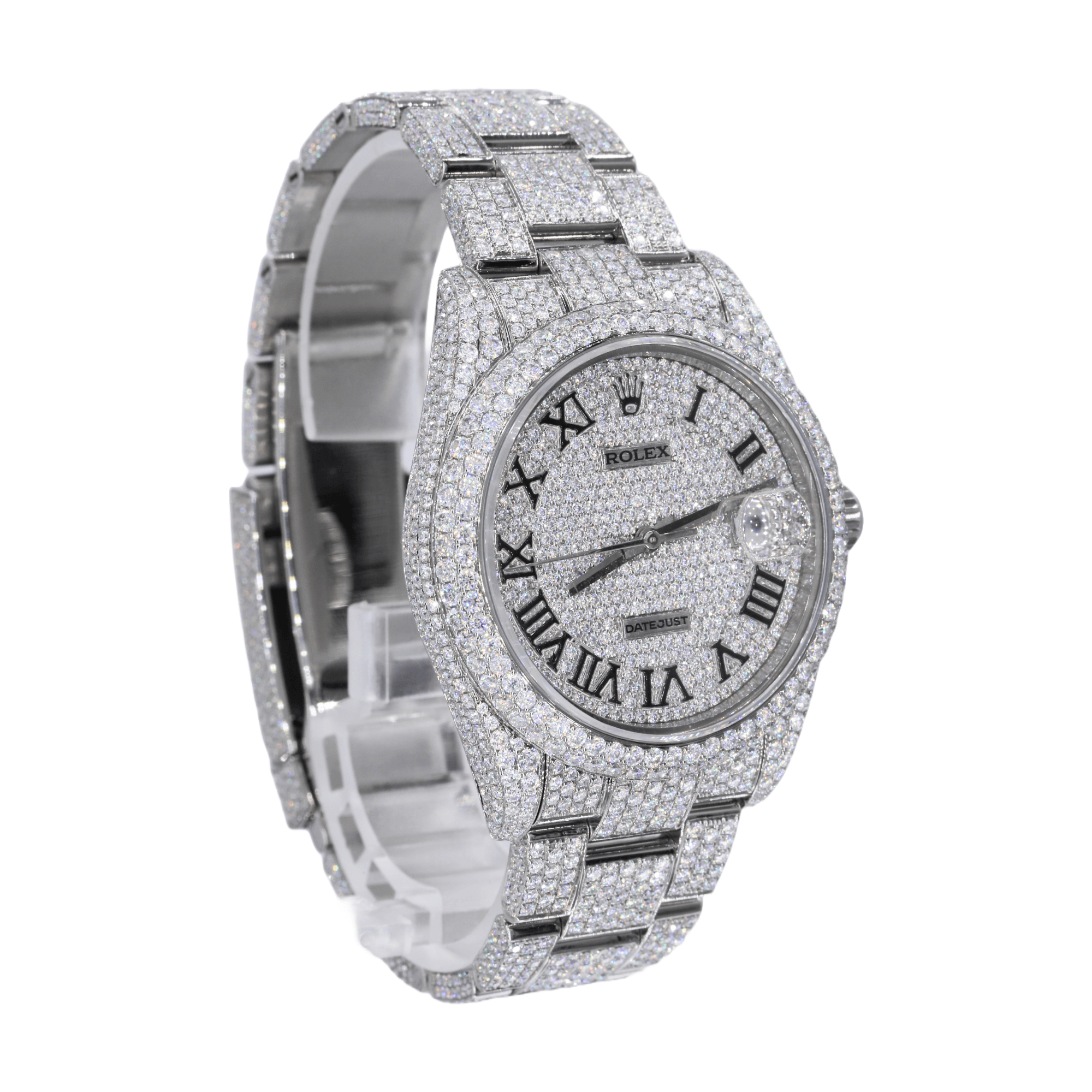 DJ 41MM Moissanite Diamond Two Row Bezel Watch 22CT - Moissanite Bazaar - moissanitebazaar.com