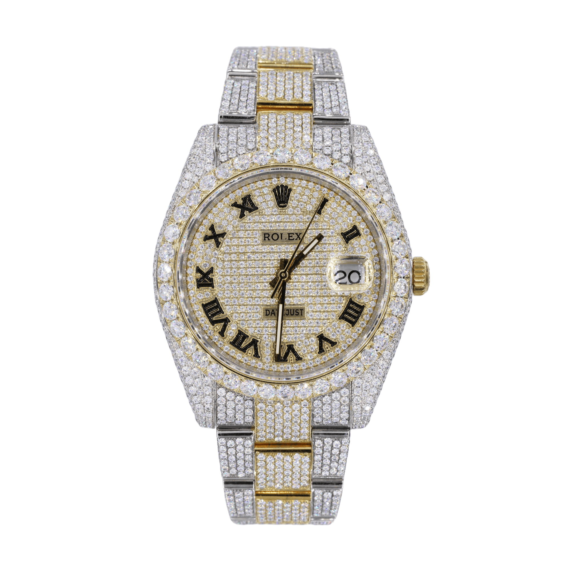 DJ 41MM Moissanite Diamond Medium Stone Bezel Two-Tone Watch 22CT - Moissanite Bazaar - moissanitebazaar.com