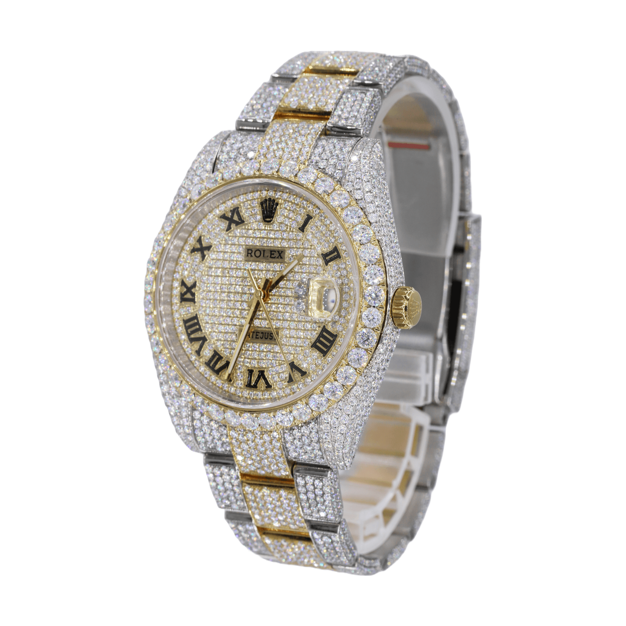 DJ 41MM Moissanite Diamond Medium Stone Bezel Two-Tone Watch 22CT - Moissanite Bazaar - moissanitebazaar.com