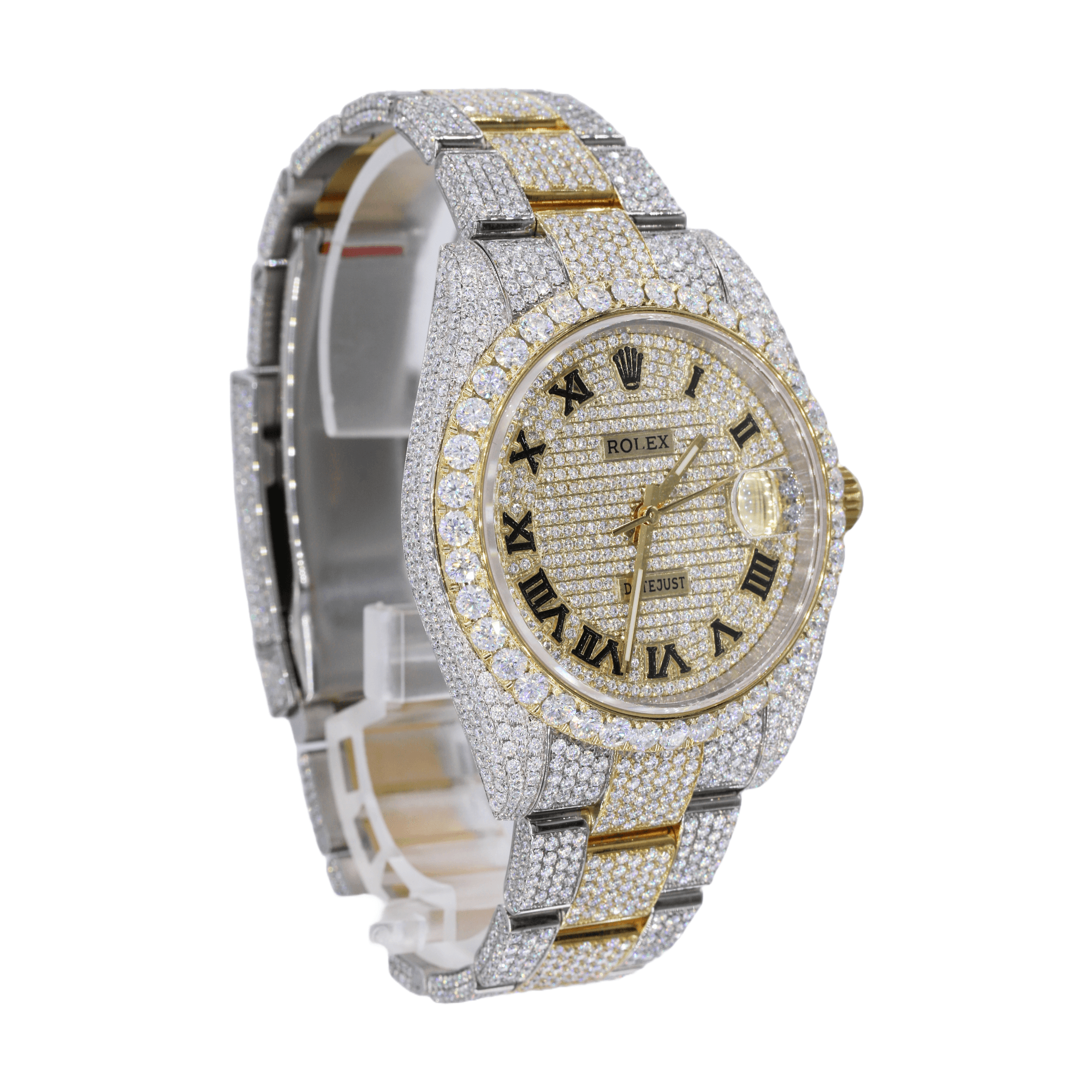DJ 41MM Moissanite Diamond Medium Stone Bezel Two-Tone Watch 22CT - Moissanite Bazaar - moissanitebazaar.com