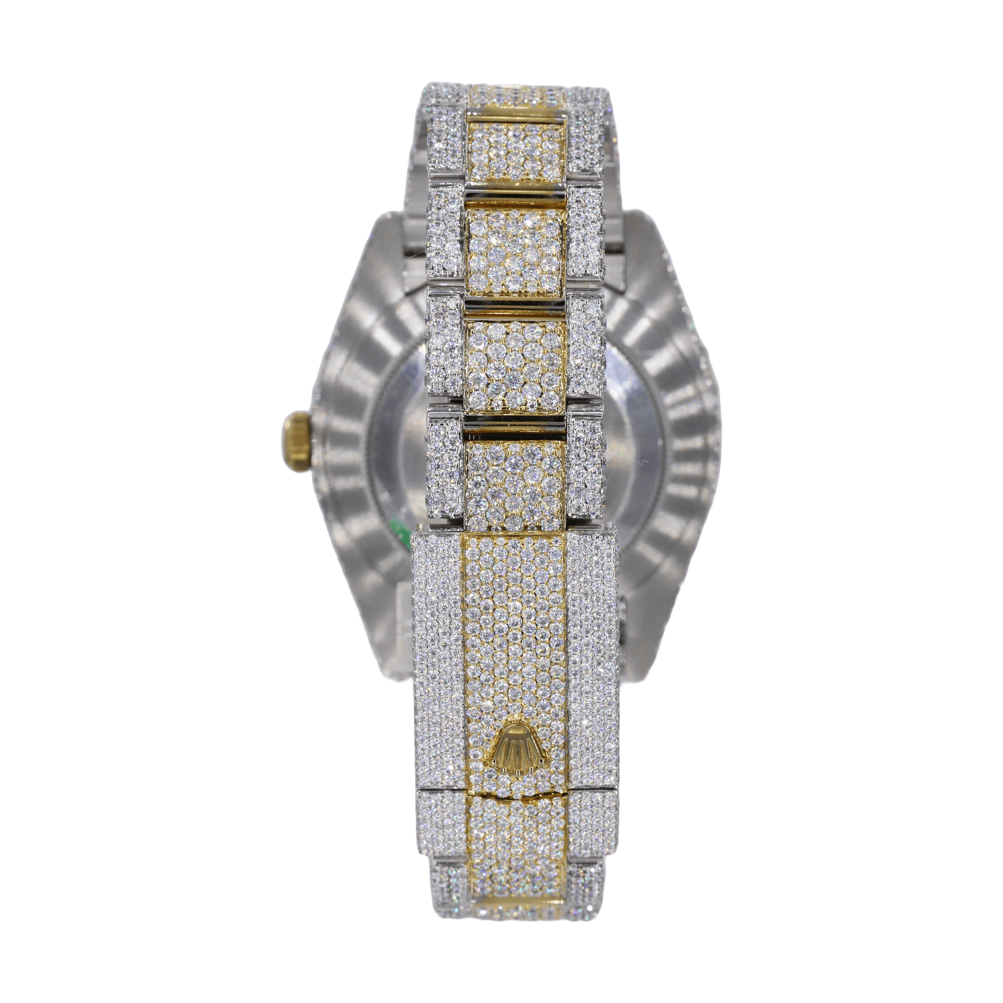 DJ 41MM Moissanite Diamond Big Stone Bezel Two-Tone Watch 22CT - Moissanite Bazaar - moissanitebazaar.com