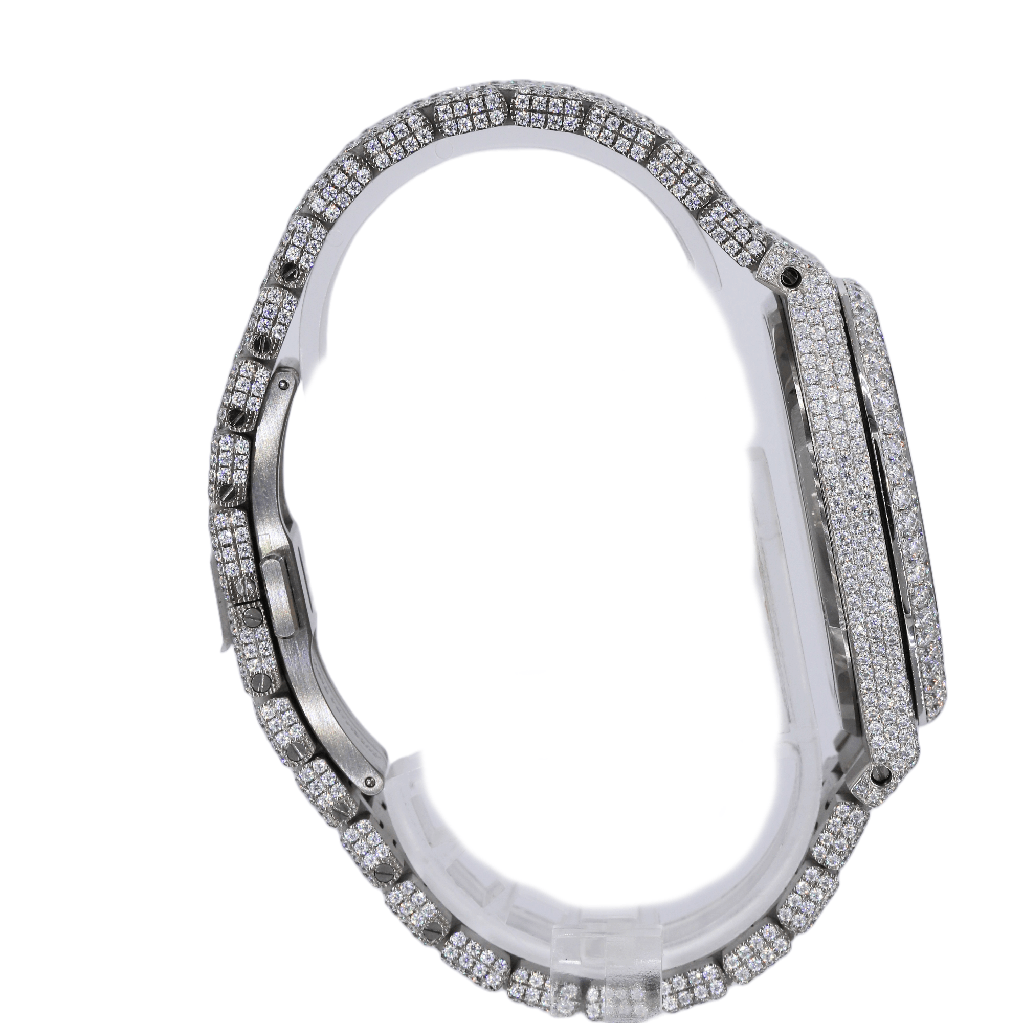 AP Stainless Steel 41MM Moissanite Diamond Watch 25CT With Two-Tone Option - Moissanite Bazaar - moissanitebazaar.com