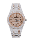 AP Stainless Steel 41MM Moissanite Diamond Watch 25CT With Two-Tone Option - Moissanite Bazaar - moissanitebazaar.com