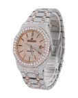 AP Stainless Steel 41MM Moissanite Diamond Watch 25CT With Two-Tone Option - Moissanite Bazaar - moissanitebazaar.com
