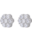 BIG STONE Flower Earring Fully Iced Out VVS Moissanite Daimond Earrings - Moissanite Bazaar - moissanitebazaar.com