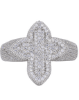 Small Iced Out Cross VVS Moissanite Diamond Ring - Moissanite Bazaar - moissanitebazaar.com