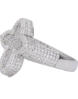 Small Iced Out Cross VVS Moissanite Diamond Ring - Moissanite Bazaar - moissanitebazaar.com