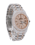 AP Stainless Steel 41MM Moissanite Diamond Watch 25CT With Two-Tone Option - Moissanite Bazaar - moissanitebazaar.com