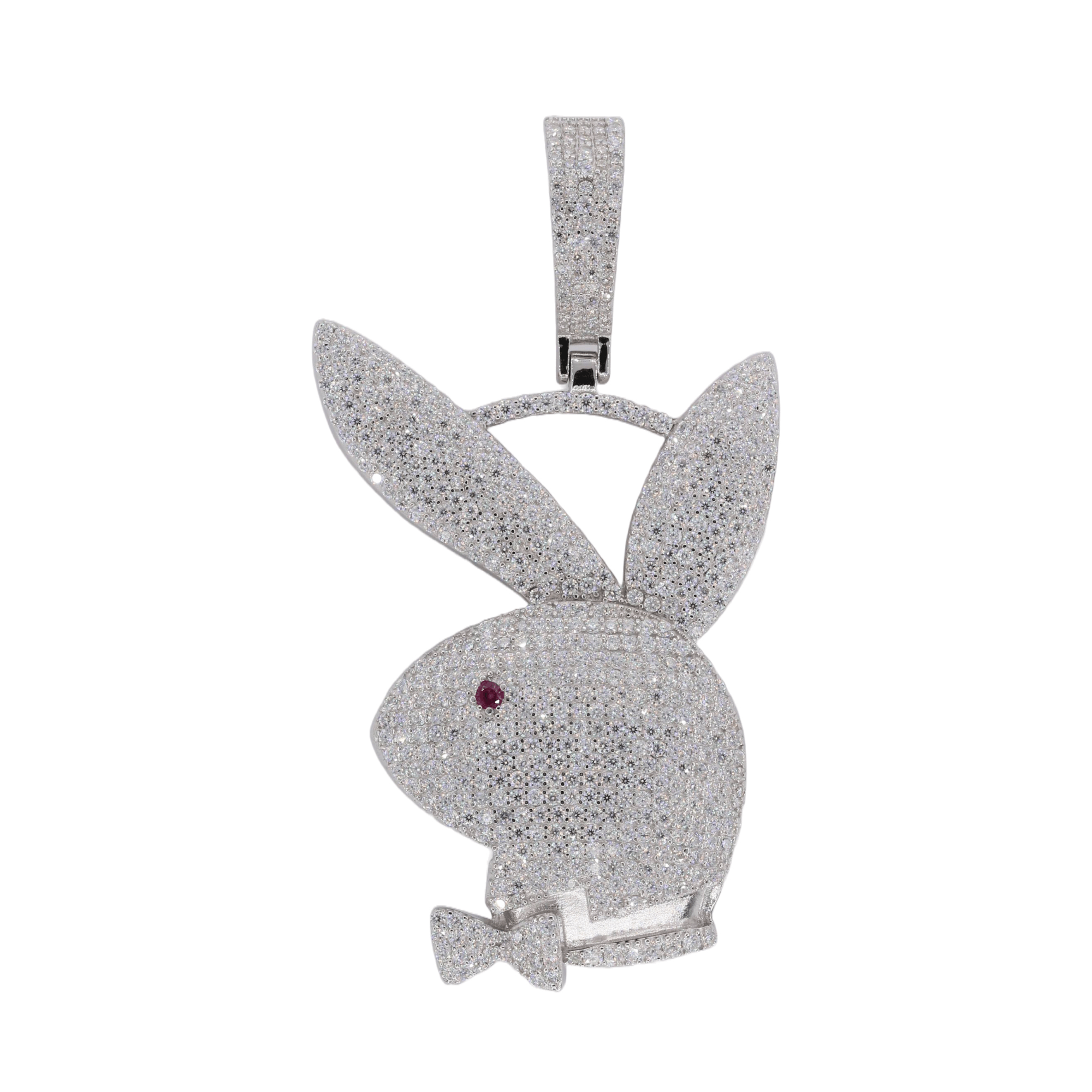 Iced Out Bunny VVS Moissanite Diamond Pendant - Moissanite Bazaar - moissanitebazaar.com