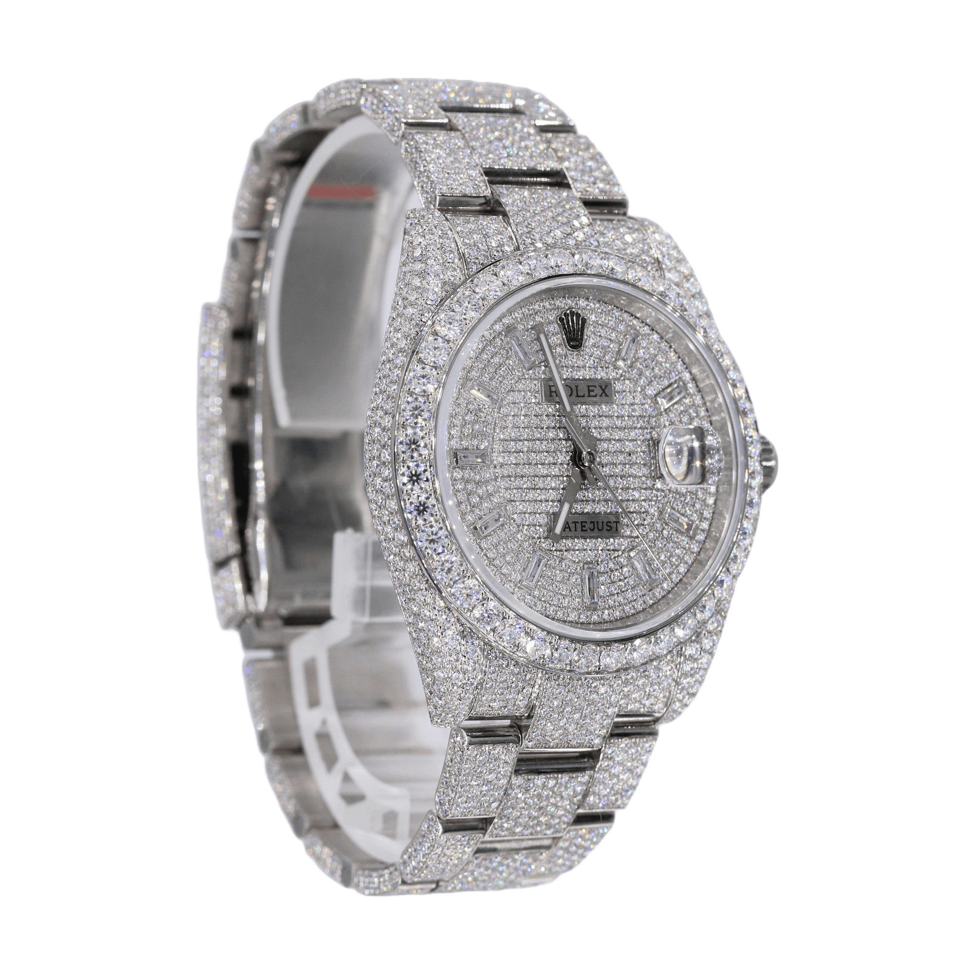 DJ 41MM Moissanite Diamond Medium Stone Bezel Watch 22CT - Moissanite Bazaar - moissanitebazaar.com