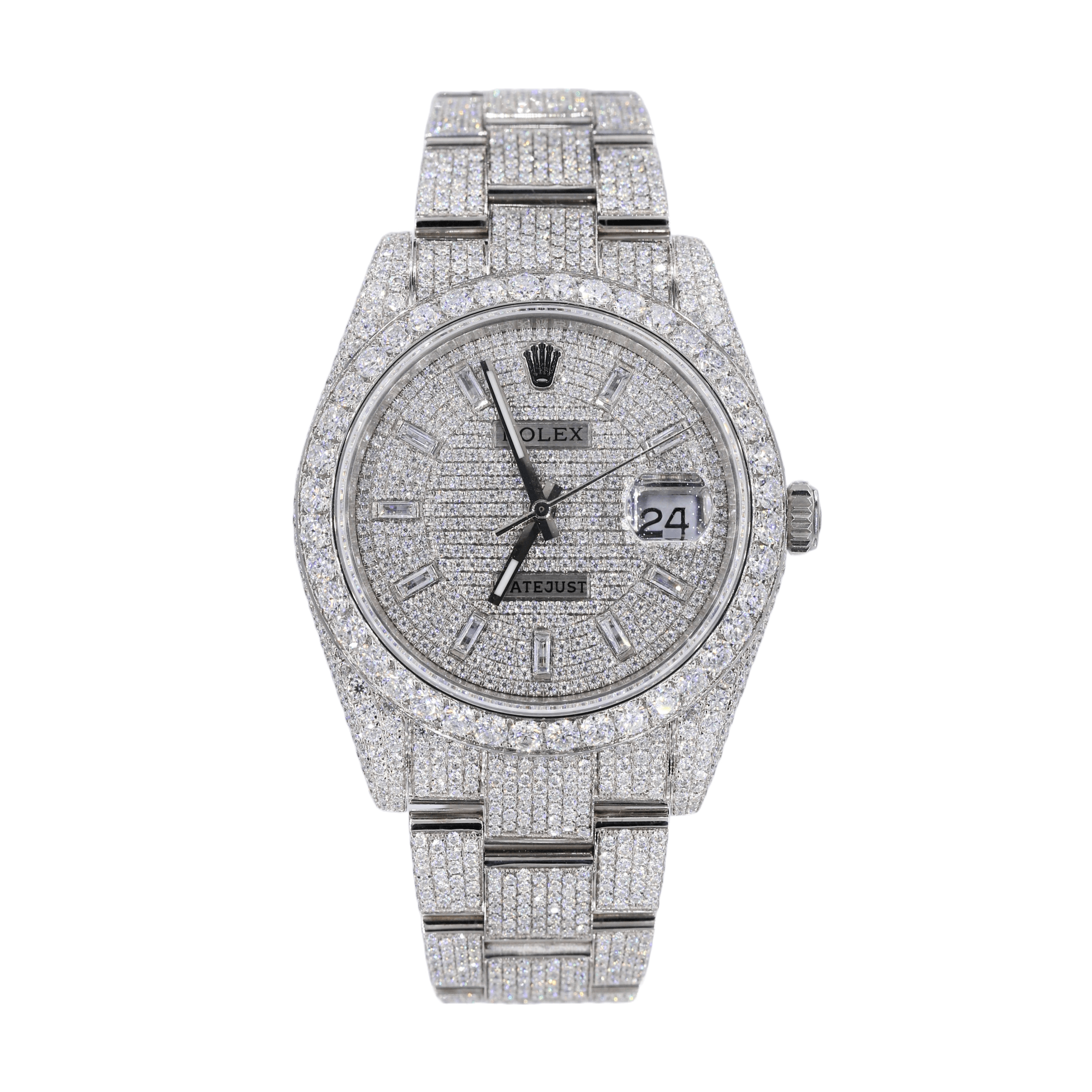DJ 41MM Moissanite Diamond Medium Stone Bezel Watch 22CT - Moissanite Bazaar - moissanitebazaar.com
