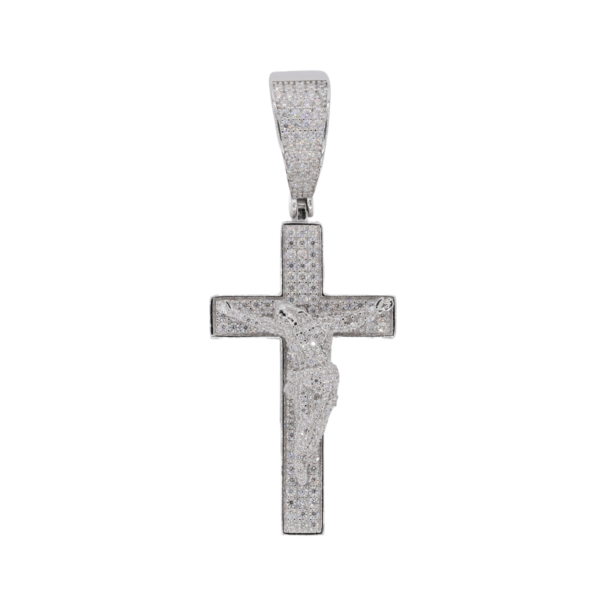 Iced Out Hanging Jesus Cross VVS Moissanite Diamond Pendant