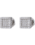 Square In-Step Iced VVS Moissanite Daimond Earrings - Moissanite Bazaar - moissanitebazaar.com