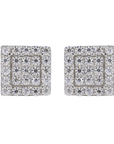 Square In-Step Iced VVS Moissanite Daimond Earrings - Moissanite Bazaar - moissanitebazaar.com